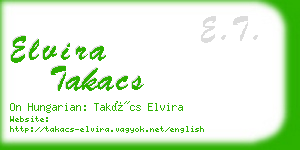 elvira takacs business card